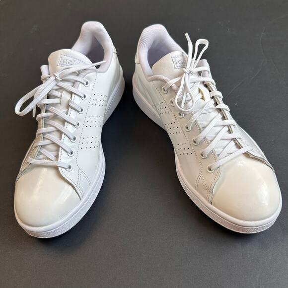Adidas Cloudfoam Advantage Clean White Sneakers Women’s‎ 9.5 Tennis Y2K Style - Picture 1 of 11